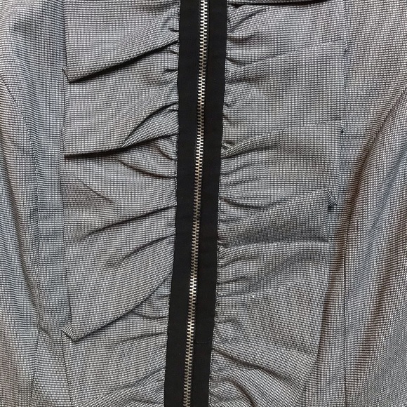 NY Collection Gray Black Ruffle Jacket, EUC, S - Picture 6 of 15